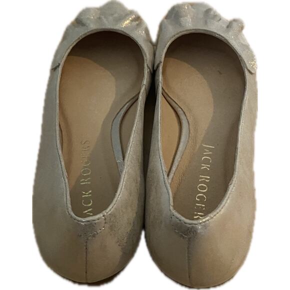 NWOB Jack Rogers Rosie Ruffle Gold Flats Size 8.5 - Picture 2 of 4